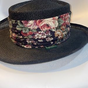 Chi Chi Collection Hat Floral Black Shabby Chic